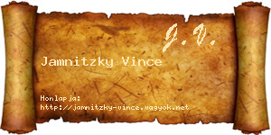 Jamnitzky Vince névjegykártya